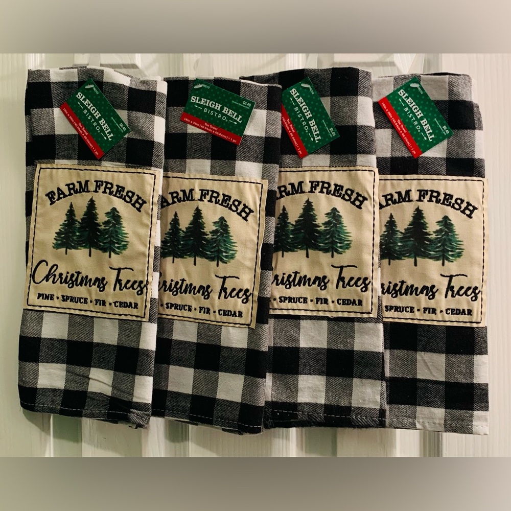4 Farm Fresh Christmas Trees Tea Towel